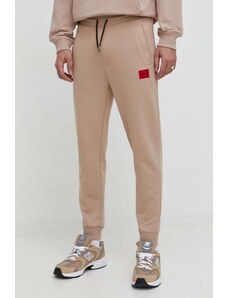 HUGO pantaloni da jogging in cotone colore beige
