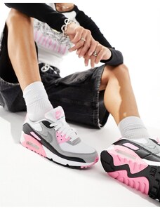 Nike - Air Max 90 - Sneakers grigio chiaro sporco e rosa