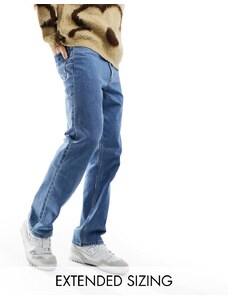 ASOS DESIGN - Jeans dritti blu lavaggio medio elasticizzati