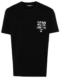 Dsquared2 t-shirt nera logotype suburbans