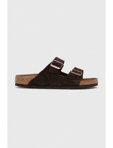 Birkenstock ciabatte slide in camoscio Arizona uomo colore marrone 1027077