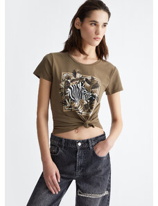 LIUJO Liu Jo T-shirt Con Stampa Zebra E Strass