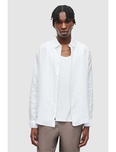 AllSaints camicia di lino CYPRESS colore bianco