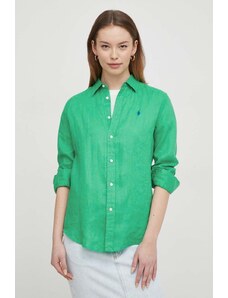 Polo Ralph Lauren camicia di lino colore verde