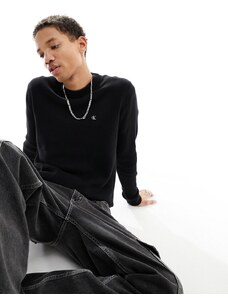 Calvin Klein Jeans - Maglione nero con logo ricamato