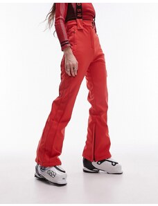 Topshop - Sno - Pantaloni da sci a zampa rossi con bretelle-Giallo