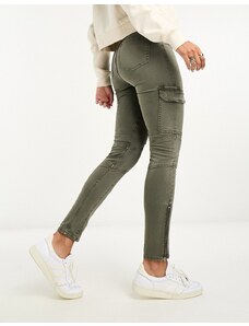 Miss Selfridge - Jeans skinny cargo color kaki-Verde
