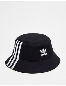 adidas Originals - Cappello da pescatore marrone con 3 strisce-Nero