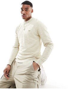 Calvin Klein - Winter - Maglione girocollo color crema in tessuto fiammato-Bianco