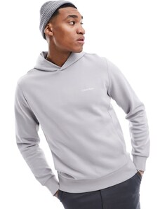 Calvin Klein - Repreve - Felpa con cappuccio argento con logo micro-Grigio