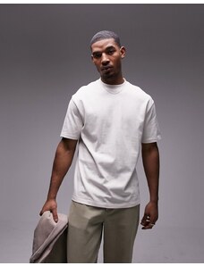 Topman - T-shirt oversize color écru-Bianco