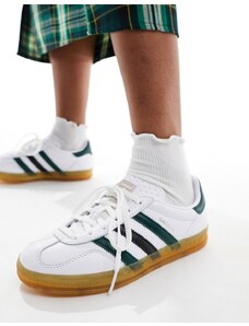 adidas Originals - Gazelle Indoor - Sneakers bianche e verdi-Nero