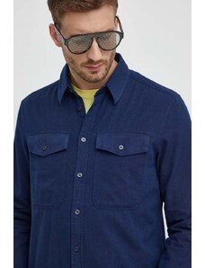 Sisley camicia in cotone uomo colore blu navy