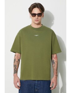Drôle de Monsieur t-shirt in cotone Le T-Shirt Slogan uomo colore verde D-TS191-CO002-KK