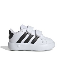 Sneakers primi passi bianche da bambino con strisce nere adidas Grand Court 2.0 CF I
