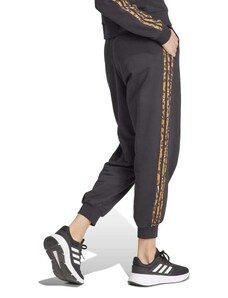 Pantaloni joggers neri da donna con strisce animalier adidas Essentials 3-Stripes Animal-Print 7/8