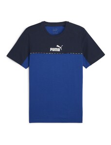 T-shirt blu da uomo con logo sul petto Puma Essentials Block x Tape