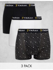 Farah - Corban - Confezione da 3 paia di boxer color nero e bianco