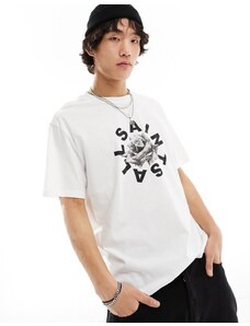 AllSaints - Daized - T-shirt bianca con grafica-Bianco