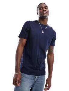 Hollister - T-shirt girocollo con logo blu navy