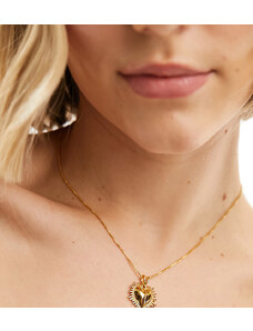 Rachel Jackson - Electric Love - Collana placcata oro 22 k con ciondolo a forma di cuore piccolo e confezione regalo