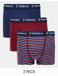Farah - Almand - Confezione da 3 paia di boxer blu navy e bordeaux