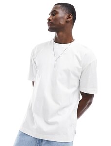 Hollister - T-shirt bianca squadrata pesante-Bianco