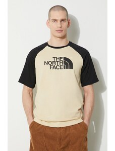 The North Face t-shirt in cotone M S/S Raglan Easy Tee uomo colore beige NF0A87N73X41