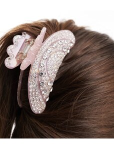 SUI AVA - Helen - Pinza per capelli media rosa con strass
