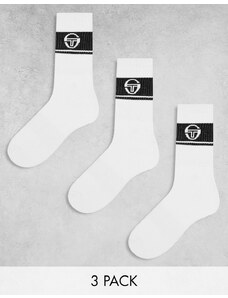 Sergio Tacchini - Confezione da 3 calzini bianchi e neri con logo-Multicolore