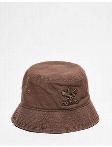 adidas Originals - Cappello da pescatore marrone con trifoglio