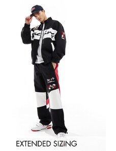 ASOS DESIGN - Pantaloni joggers stile motocross a fondo ampio neri in coordinato-Nero