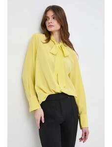 BOSS camicia in seta colore giallo