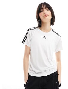 adidas performance adidas - Training Essentials - T-shirt bianca con 3 strisce-Bianco