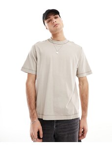 Abercrombie & Fitch - Vintage Blank - T-shirt tortora vestibilità comoda-Neutro