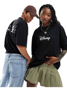 ASOS DESIGN - T-shirt unisex oversize nera con stampe Disney di Topolino-Nero