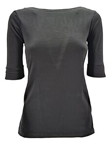 Ralph Lauren T-shirt donna manica a tre quarti nera