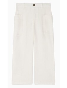 Bonpoint Pantalone Looping bianco in misto lino