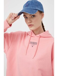 Tommy Jeans felpa donna colore rosa con cappuccio