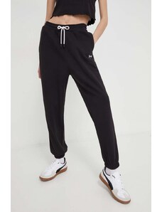 Tommy Jeans pantaloni da jogging in cotone colore nero