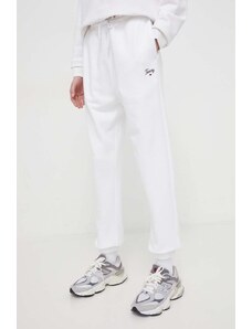 Tommy Jeans pantaloni da jogging in cotone colore bianco