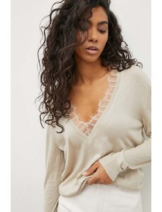 IRO maglione con aggiunta di seta colore beige
