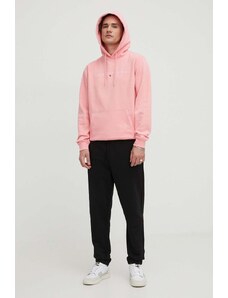 Tommy Jeans felpa uomo colore rosa con cappuccio con applicazione