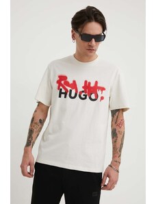 HUGO t-shirt in cotone uomo colore beige