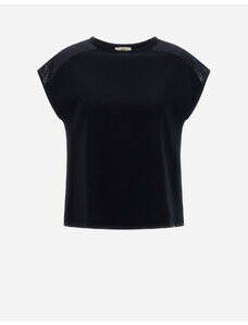 Herno T-SHIRT IN CHIC COTTON JERSEY E CHIC MESH