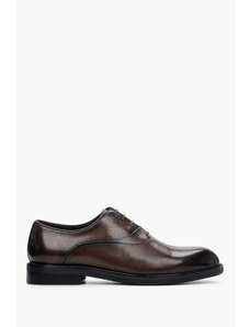 Men's Brown Leather Oxford Shoes Estro ER00114195