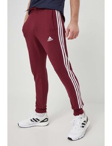 adidas pantaloni da jogging in cotone colore granata con applicazione IS1366