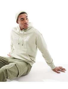 Calvin Klein - Hero - Felpa con cappuccio confortevole color crema con logo-Bianco