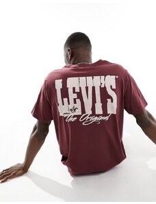 Levi's - T-shirt rosso bordeaux con stampa sul retro