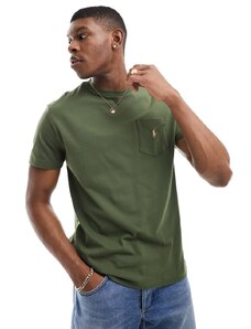 Polo Ralph Lauren - Icon - T-shirt oversize classica verde scuro con tasca e logo